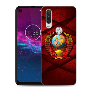 Силиконовый чехол на Motorola One Action с принтом Герб СССР