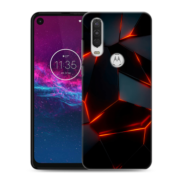 Силиконовый чехол на Motorola One Action с принтом Яркие абстракции