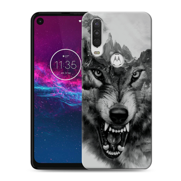 Силиконовый чехол на Motorola One Action с принтом Волк