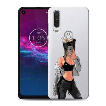 Силиконовый чехол на Motorola One Action с принтом Женские принты