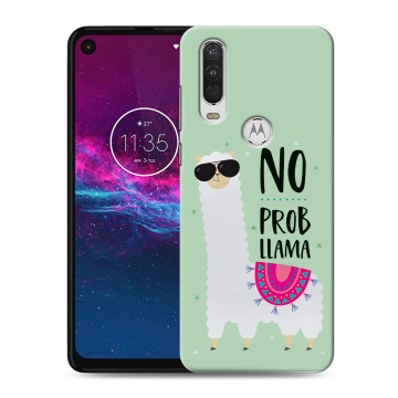 Силиконовый чехол на Motorola One Action с принтом Лама