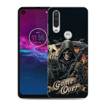 Силиконовый чехол на Motorola One Action с принтом Скелет карты