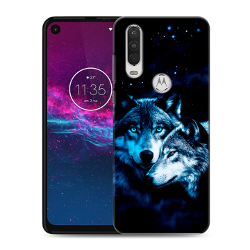 Силиконовый чехол на Motorola One Action с принтом Волки
