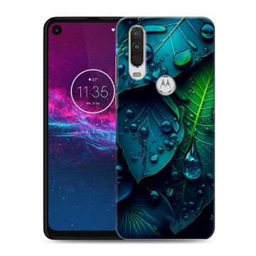 Силиконовый чехол на Motorola One Action с принтом Листья