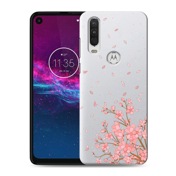 Силиконовый чехол на Motorola One Action с принтом Ветка сакуры