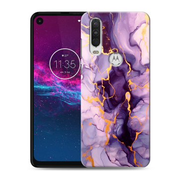 Силиконовый чехол на Motorola One Action с принтом Мрамор