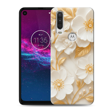Силиконовый чехол на Motorola One Action с принтом Цветы