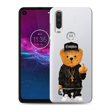 Силиконовый чехол на Motorola One Action с принтом Мишка