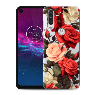 Силиконовый чехол на Motorola One Action с принтом Розы