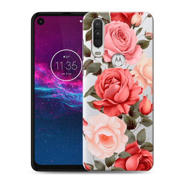 Силиконовый чехол на Motorola One Action с принтом Розы