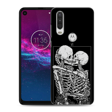 Силиконовый чехол на Motorola One Action с принтом Поцелуй скелетов