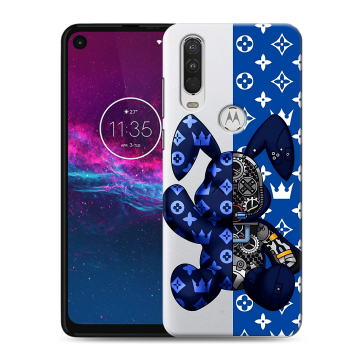 Силиконовый чехол на Motorola One Action с принтом Луи робот