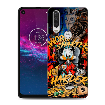 Силиконовый чехол на Motorola One Action с принтом Дональд Дак Деньги