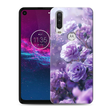 Силиконовый чехол на Motorola One Action с принтом Розы цветы