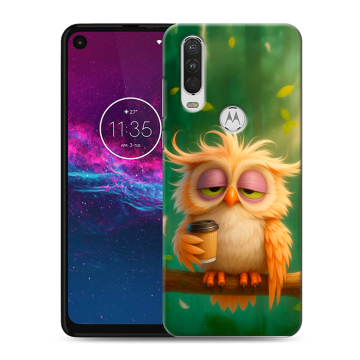 Силиконовый чехол на Motorola One Action с принтом сова