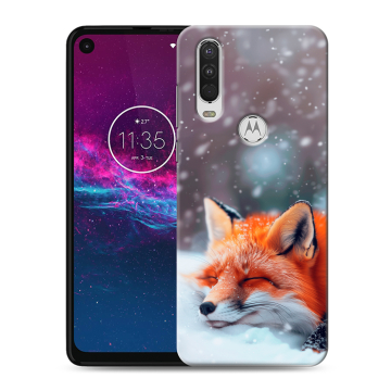 Силиконовый чехол на Motorola One Action с принтом лиса