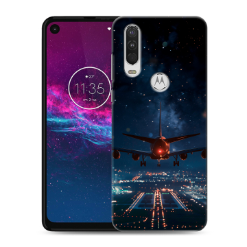 Силиконовый чехол на Motorola One Action с принтом самолет