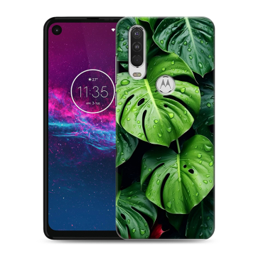 Силиконовый чехол на Motorola One Action с принтом Листья