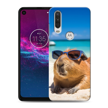 Силиконовый чехол на Motorola One Action с принтом Капибара