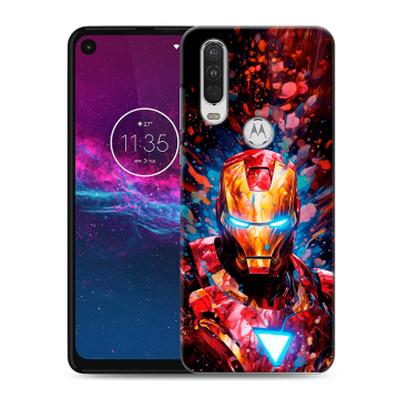 Силиконовый чехол на Motorola One Action с принтом Железный человек Ironman