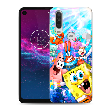 Силиконовый чехол на Motorola One Action с принтом спанчбоб спанч боб