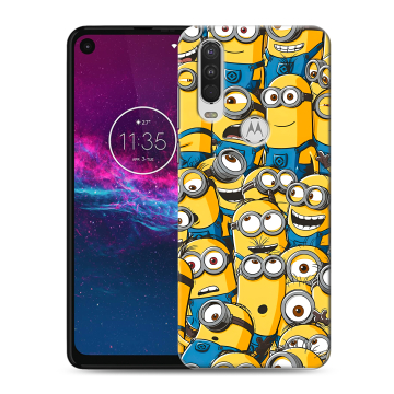 Силиконовый чехол на Motorola One Action с принтом Миньоны