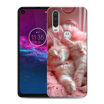 Силиконовый чехол на Motorola One Action с принтом котята котики