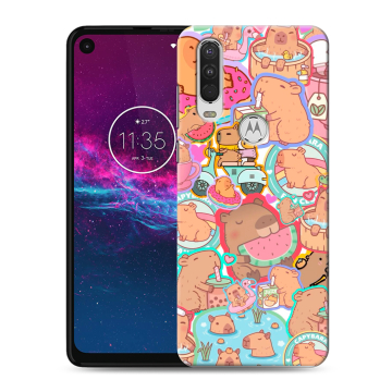 Силиконовый чехол на Motorola One Action с принтом капибары