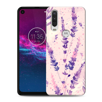 Силиконовый чехол на Motorola One Action с принтом цветы лаванда