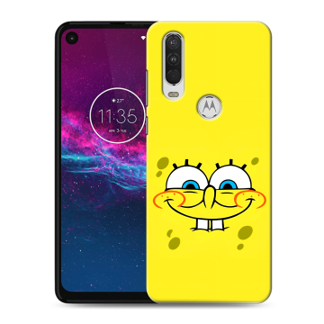 Силиконовый чехол на Motorola One Action с принтом спанчбоб спанч боб