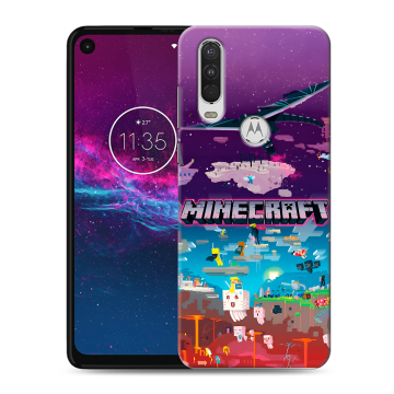 Силиконовый чехол на Motorola One Action с принтом Майнкрафт Minecraft