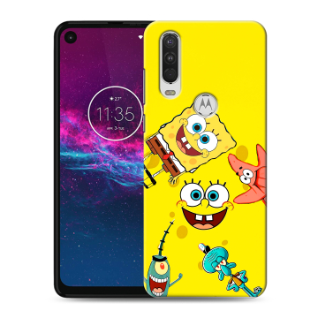 Силиконовый чехол на Motorola One Action с принтом Спанч боб Спанчбоб