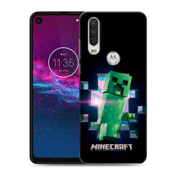 Силиконовый чехол на Motorola One Action с принтом Майнкрафт Minecraft