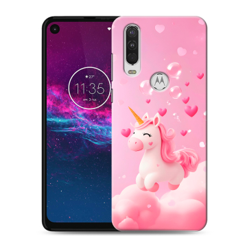Силиконовый чехол на Motorola One Action с принтом Единорог