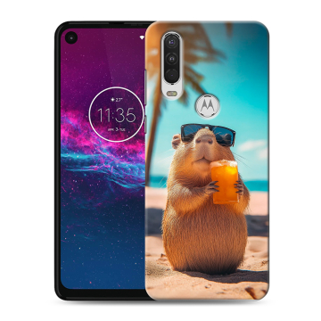 Силиконовый чехол на Motorola One Action с принтом Капибара