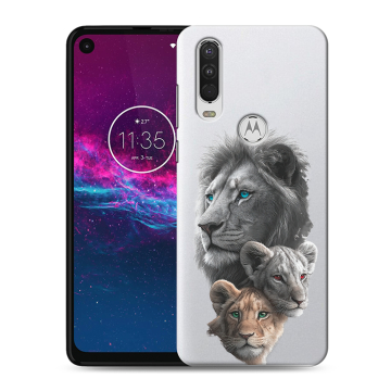 Силиконовый чехол на Motorola One Action с принтом Львы Силиконовый чехол на Motorola One Action с принтом Львы