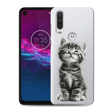 Силиконовый чехол на Motorola One Action с принтом Котенок