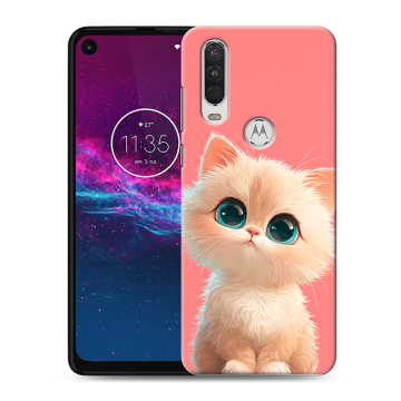 Силиконовый чехол на Motorola One Action с принтом Розовый котенок Силиконовый чехол на Motorola One Action с принтом Розовый котенок
