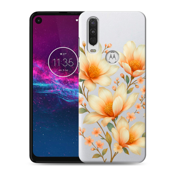 Силиконовый чехол на Motorola One Action с принтом Цветы Силиконовый чехол на Motorola One Action с принтом Цветы