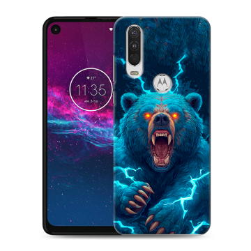 Силиконовый чехол на Motorola One Action с принтом Медведь Силиконовый чехол на Motorola One Action с принтом Медведь
