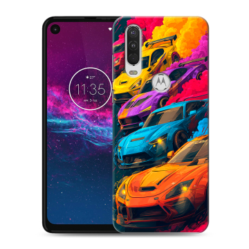 Силиконовый чехол на Motorola One Action с принтом Тачки Силиконовый чехол на Motorola One Action с принтом Тачки