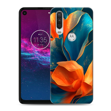 Силиконовый чехол на Motorola One Action с принтом Цветы Силиконовый чехол на Motorola One Action с принтом Цветы