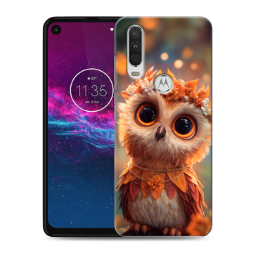 Силиконовый чехол на Motorola One Action с принтом Милая сова Силиконовый чехол на Motorola One Action с принтом Милая сова