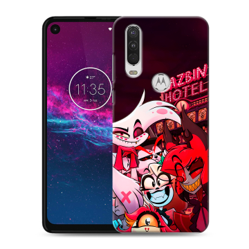 Силиконовый чехол на Motorola One Action с принтом Hazbin Hotel Отель Хазбин