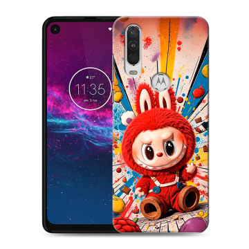 Силиконовый чехол на Motorola One Action с принтом Labubu Лабубу