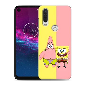 Силиконовый чехол на Motorola One Action с принтом Спанч боб Спанчбоб
