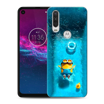 Силиконовый чехол на Motorola One Action с принтом Миньоны
