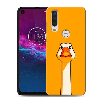 Силиконовый чехол на Motorola One Action с принтом Смешная утка Силиконовый чехол на Motorola One Action с принтом Смешная утка