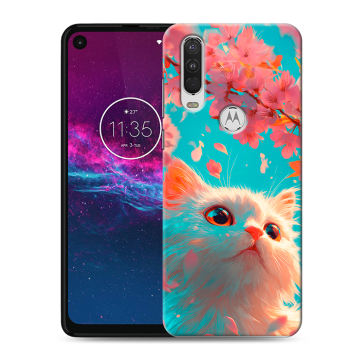 Силиконовый чехол на Motorola One Action с принтом Красивый кот Силиконовый чехол на Motorola One Action с принтом Красивый кот