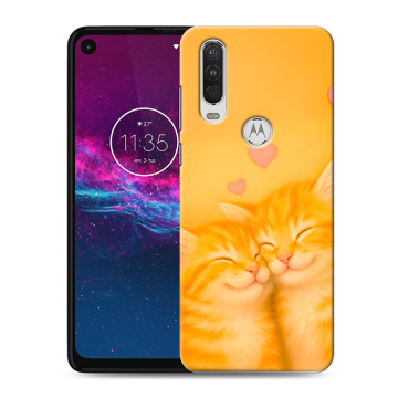 Силиконовый чехол на Motorola One Action с принтом Милые котята